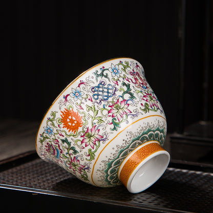 Court Gilded Enamel Colored Butter Tea Bowl