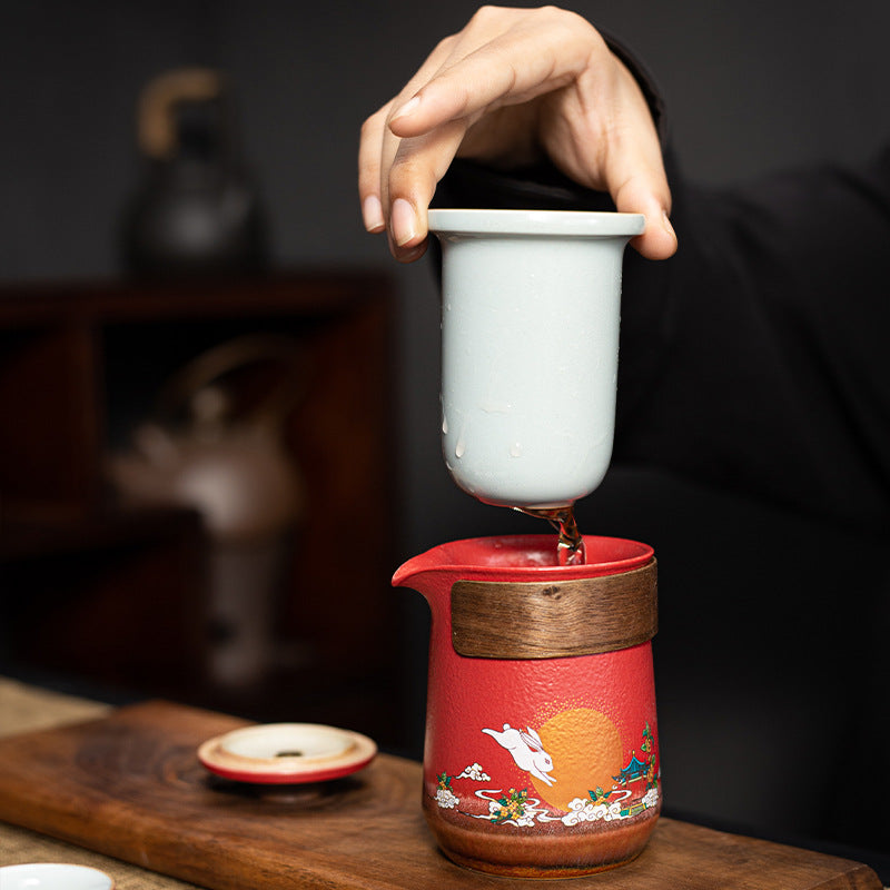 Japanese Simple  Style Ceramic Travel Tea Set