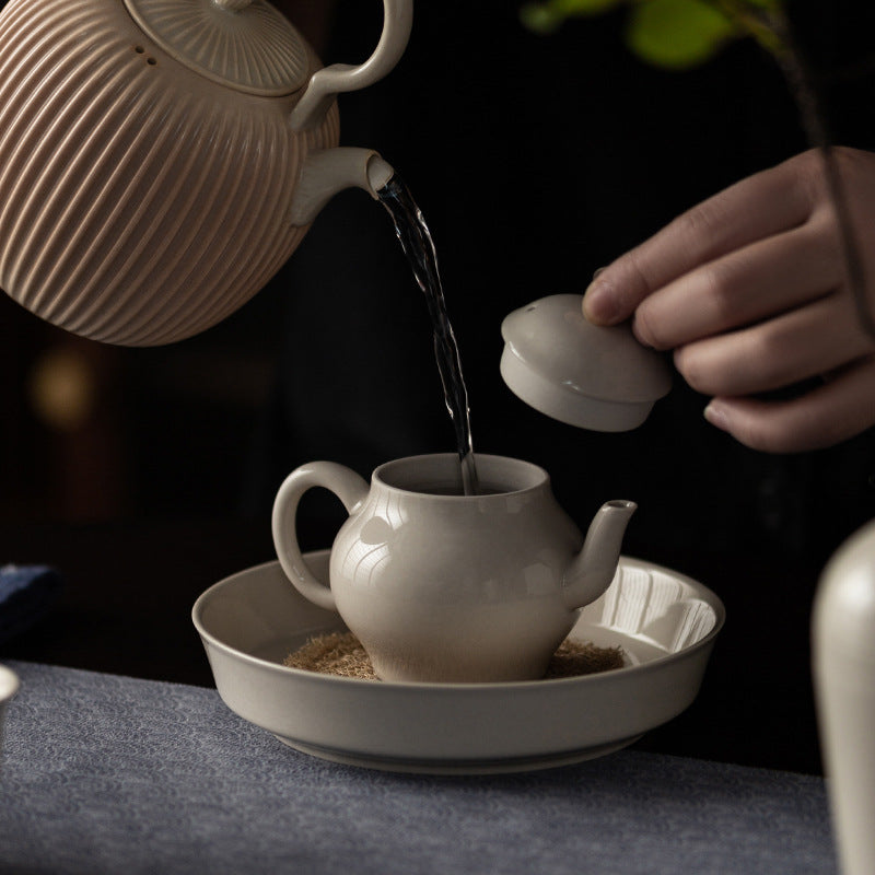 Grass and Wood Gray Ceramic Teapot