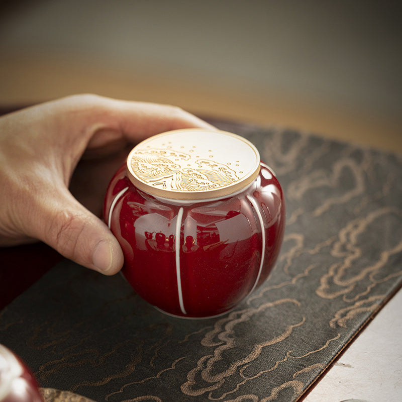 Chinese-Style Portable Lang Hong Tea Jar