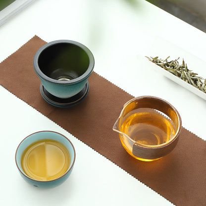 Penguin Portable Porcelain Travel Tea Set Insulation Single Teapot