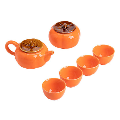 Persimmon Ruyi Ceramic Travel Tea Set