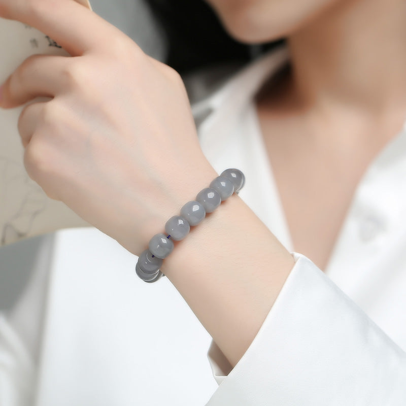 Smokey Violet Hetian Jade Bracelet