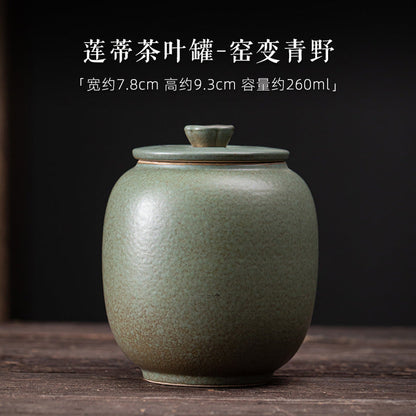 Unsealed Tea Storage Pot Japanese Style Handmade Kiln Baked Qingye Ceramic Tea Pot Kung Fu Tea Set Pu&