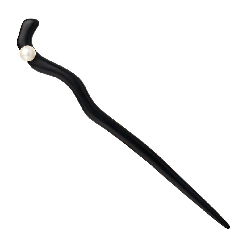 Simple Modern Ebony Wood Pearl Hairpin