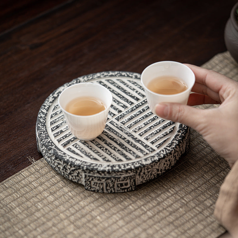 Retro Domestic Ancient Clay Pot Bearing Large Size Tea Pot Base Saucer Tea Stove Heat Proof Mat Tea Ornaments Base Support Tea Set Decoration Accessories