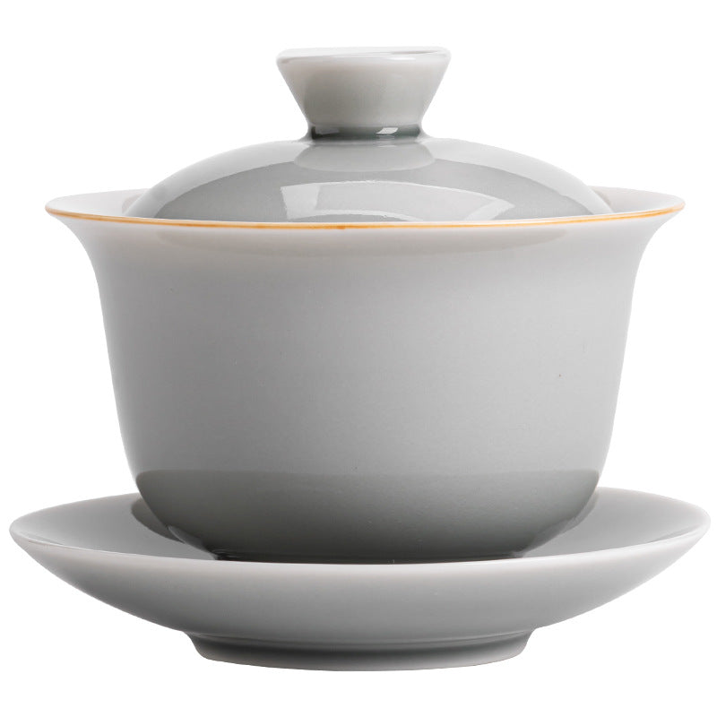 Japanese Style Ice Gray Smoky Gray Glaze Gaiwan