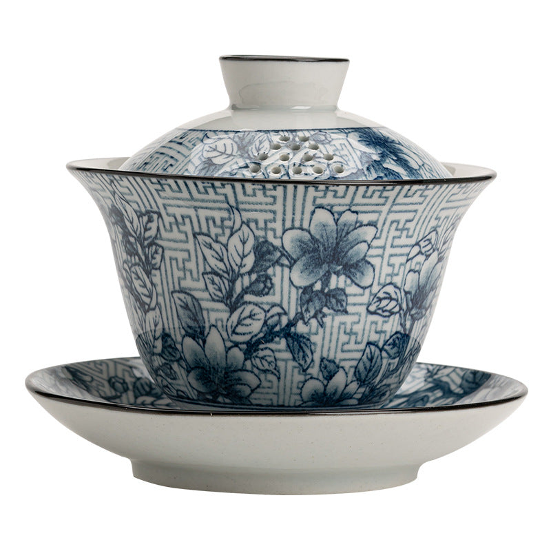 Chinese Retro Blue and White Porcelain Gaiwan