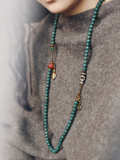 Retro Bodhi Root Tibetan Beads Necklace Sweater Chain