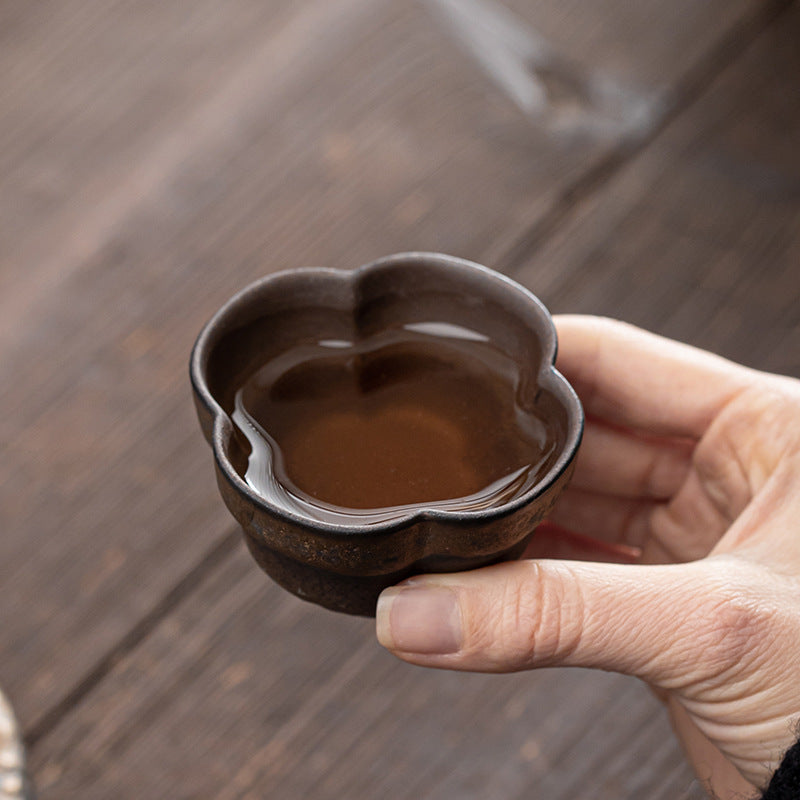 Japanese Gold Iron Glaze Stoneware Tea Cup