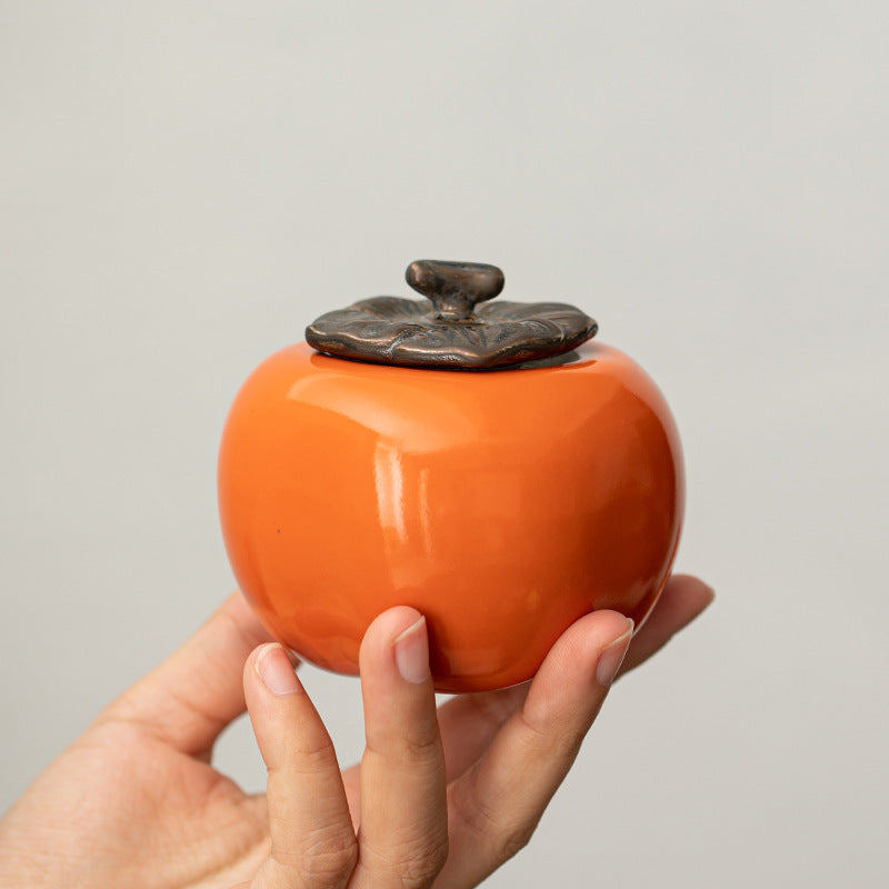 Persimmon Ceramic Sealed Mini Tea Pot