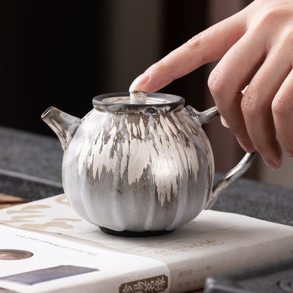 Motao Silver Static Pot Retro Stoneware Teapot