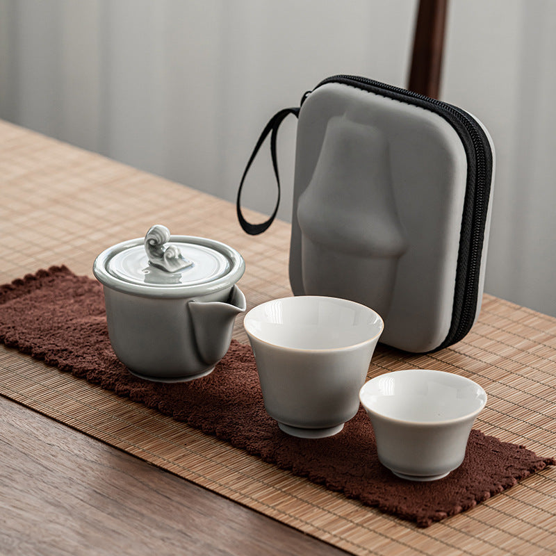 HAILANG Ice Gray Glaze Quick Cup Tea Set