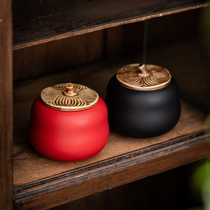 Handmade Ceramic Portable Tea Storage Jar