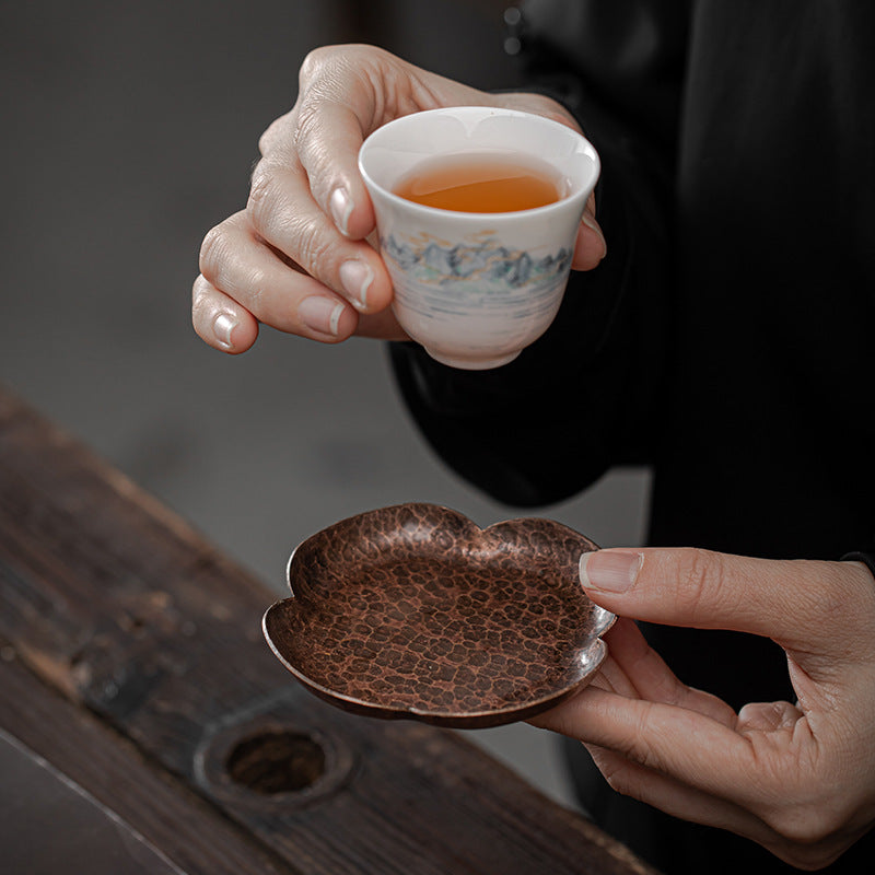 Japanese Style Bronze Coaster Retro Teacup Mat