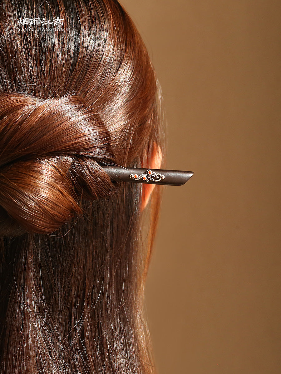 Chinese Style Modern Minimalist Sandalwood Hair Clasp