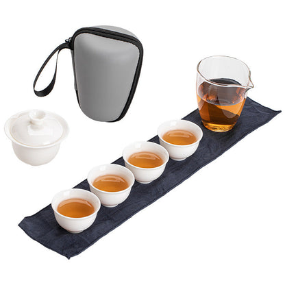 Dehua White Jade Yunjian Travel Tea Set