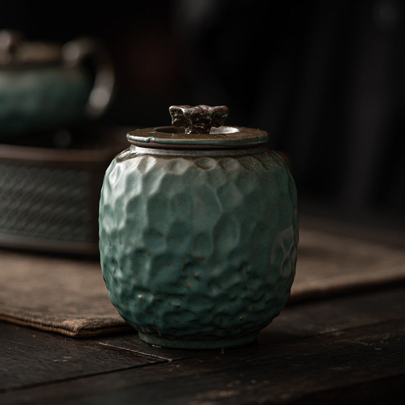 Unsealed Tea Storage Pot Japanese Style Handmade Kiln Baked Qingye Ceramic Tea Pot Kung Fu Tea Set Pu&