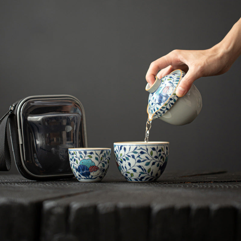 Portable Blessing and Longevity Tea Set