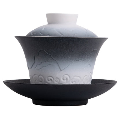 Mountain and Sea View Gradient Gaiwan