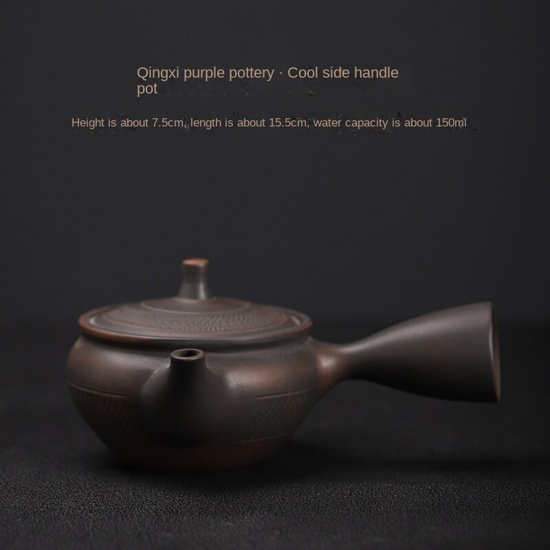 Qingxi Purple Pottery Cool Side Handle Teapot