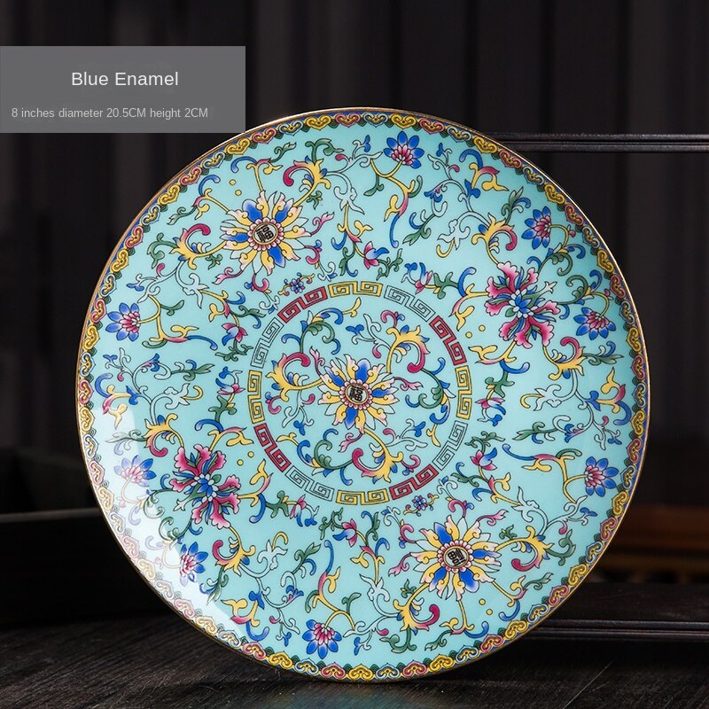 Manual Painting Golden Enamel 6-Inch Bone Dish Tableware