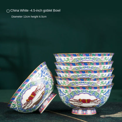 Tibetan Style Enamel Color Vintage Bowl