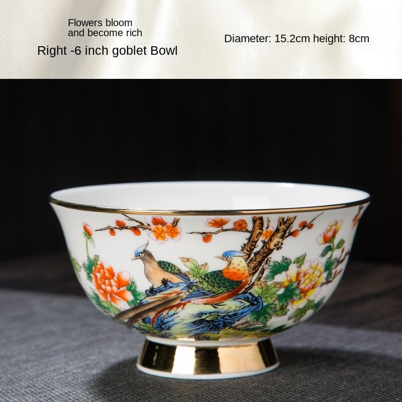 High Foot Anti-Scald Jingdezhen Ceramic Tableware