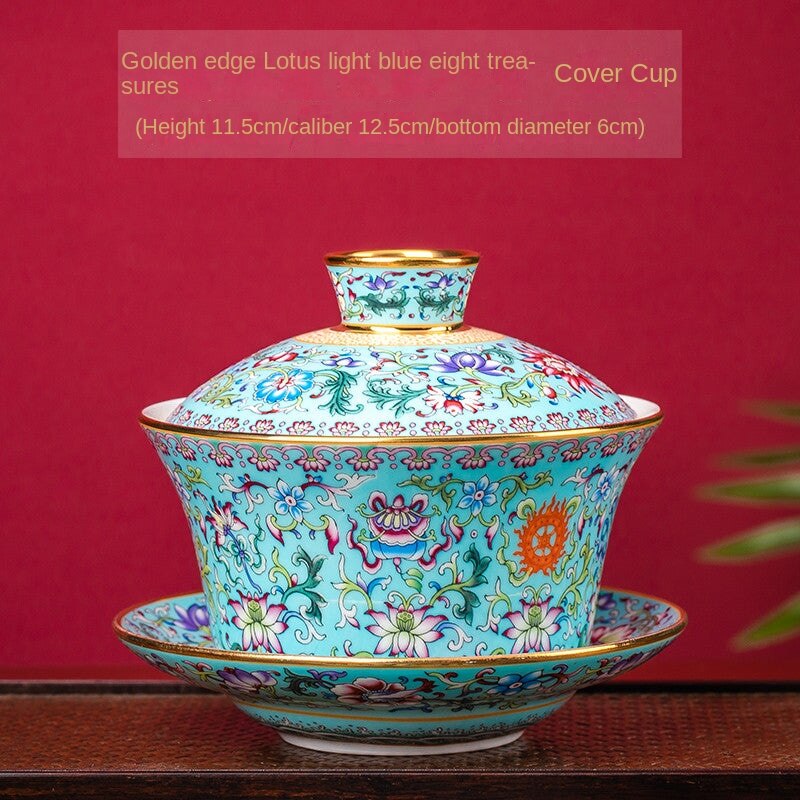 Classic Tricolor Enamel Gaiwan