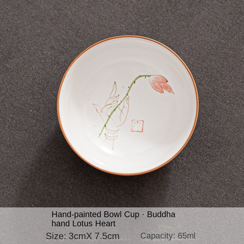 Hand-Painted Porcelain Tea Appreciation Cup