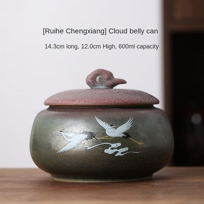 Retro Handmade Ruihe Chengxiang Tea Jar