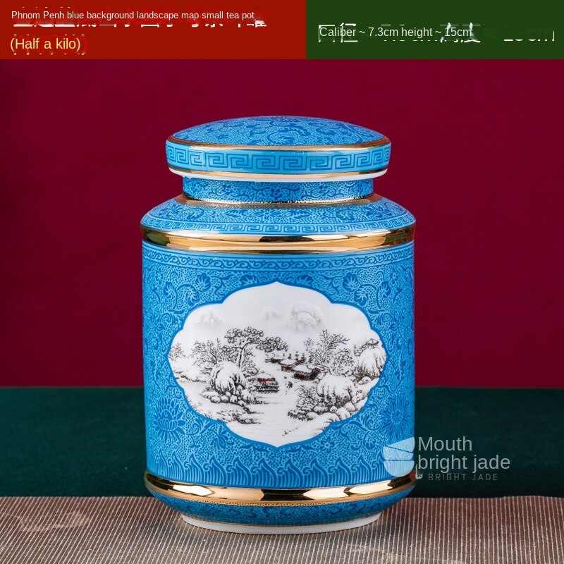 Enamel Color Noble Bone China Storage Jar
