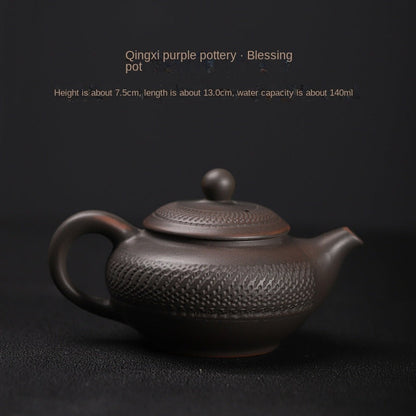 Qingxi Purple Pottery Fu Qi Pot Handmade Teapot