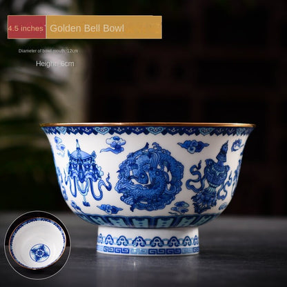 Auspicious Blue and White Porcelain Bowl