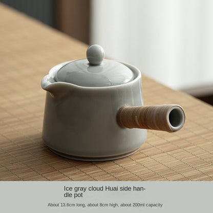 Smoky Gray Glaz Yunhuai Side Handle Teapot