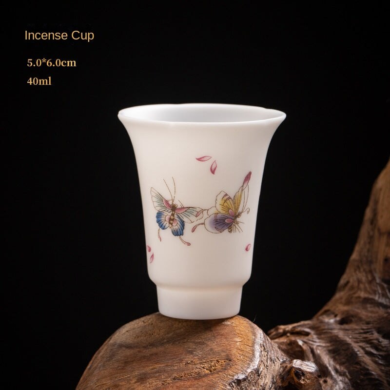 White Jade Plain White Porcelain Tea Tasting Cup