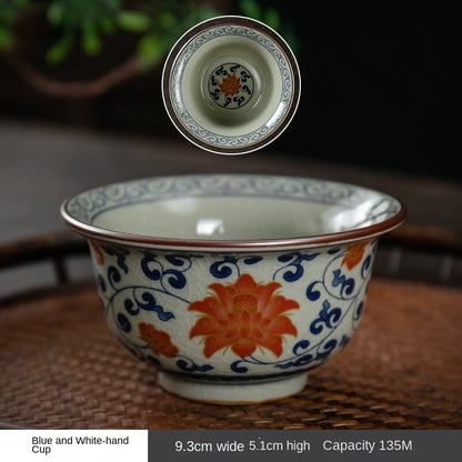 Retro Blue and White Porcelain Tea Bowl