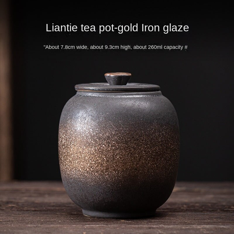 Japanese Style Unsealed Gilding Iron Glaze Tea Pot