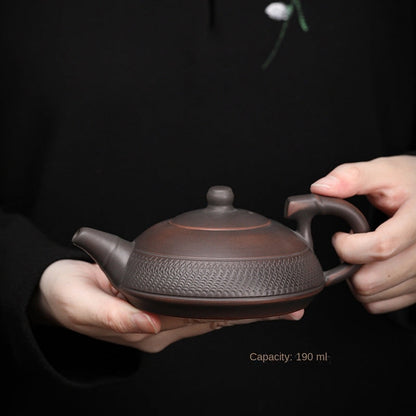 Chinese Style Handmade Blind Dagger Teapot