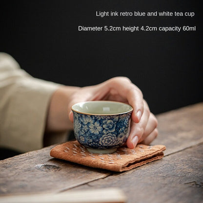 Vintage Blue and White Porcelain Tea Cup