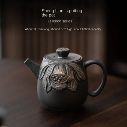 Ji Ji Feng Handmade Retro Handle Teapot