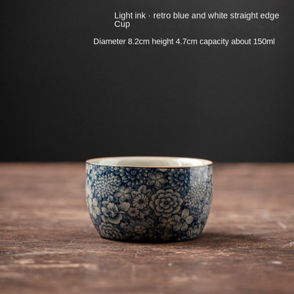 Vintage Blue and White Porcelain Tea Cup