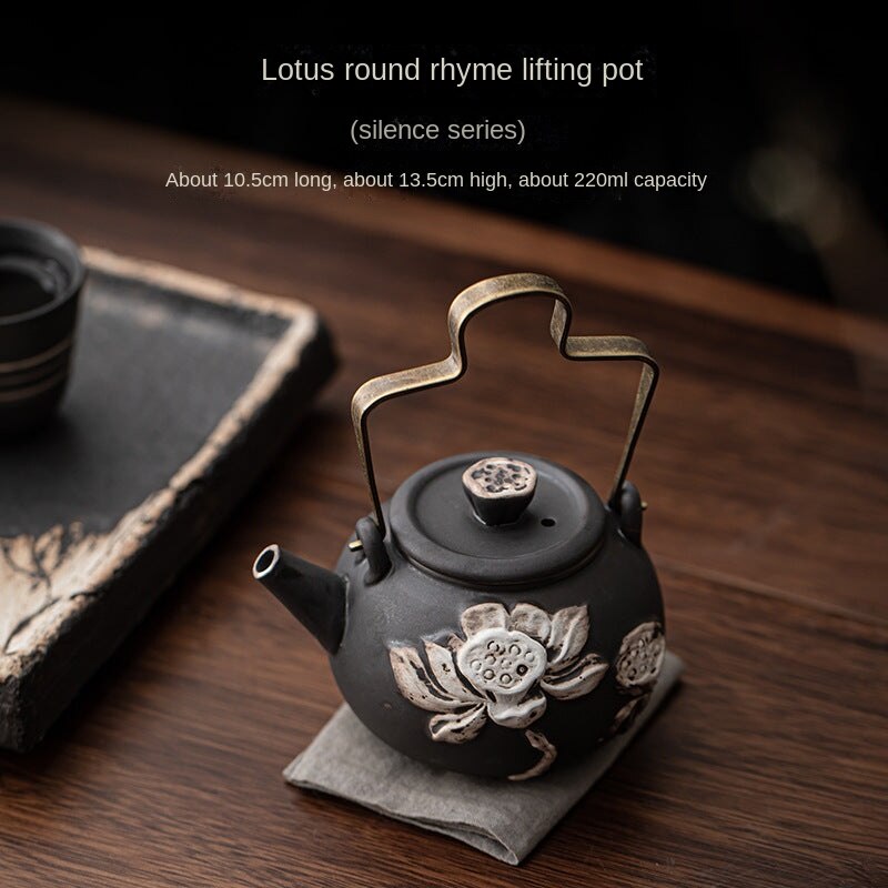 Ji Ji Feng Lotus Rhyme Loop-Handled Teapot