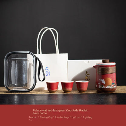 Japanese Simple  Style Ceramic Travel Tea Set