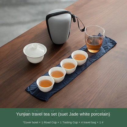 Dehua White Jade Yunjian Travel Tea Set