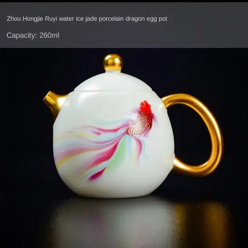 Dehua 24K Gilding Dragon Teapot