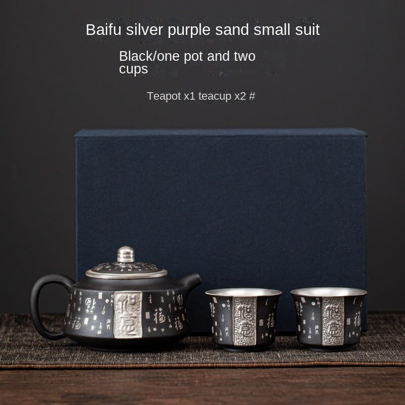 Purple Sand Silver Gilded Tea Set Mini Set