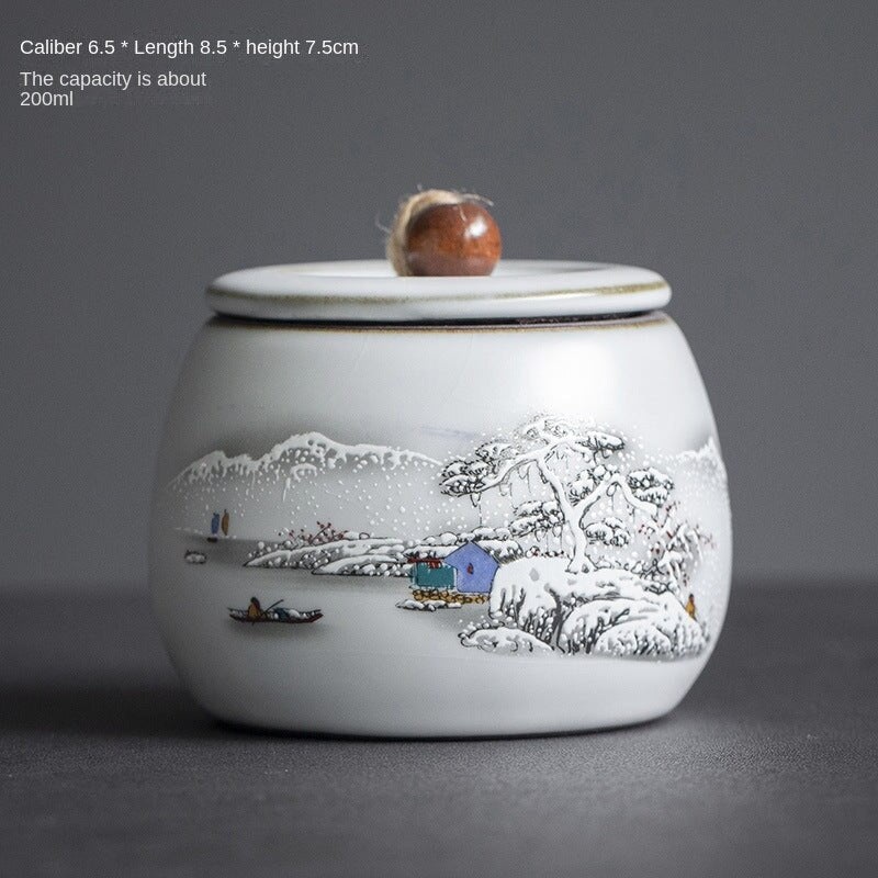 Ru Kiln Ceramic Sealed Moisture-Proof Tea Jar