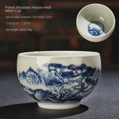 Vintage Blue and White Porcelain Tea Set