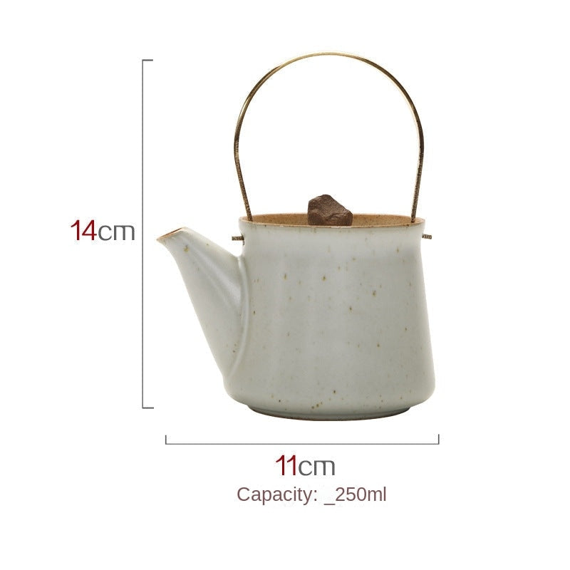 Japanese Style Handmade Retro Kiln Baked Ceramic Teapot